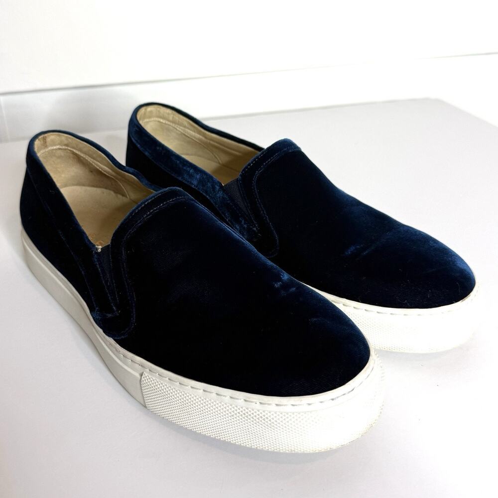 M.GEMI Cherchio Blue Velvet Leather Slip on Sneakers Size 39 / US 9